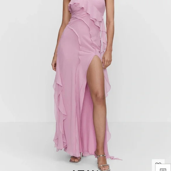 Mango ruffle pink dress - Picture 3 of 9